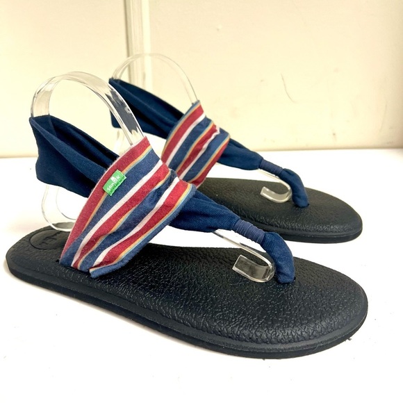 Sanuk Yoga Sling 2 boho beach resort summer sandals women’s size 9 stripes - Picture 1 of 13